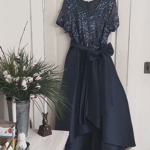 Smoky gray mother of bride gown